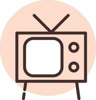 Elektronik alter Fernseher, Symbol, Vektor auf weißem Hintergrund.