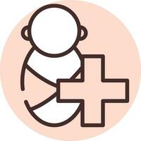 Babypflege Pädiatrie, Symbol, Vektor auf weißem Hintergrund.