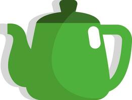 grüner Tee Teekanne, Symbol, Vektor auf weißem Hintergrund.
