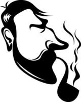 Mann Rauchen Rohr Tätowierung, tätowieren Illustration, Vektor auf ein Weiß Hintergrund.