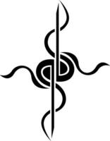 medizinisch Kreuz Tätowierung, tätowieren Illustration, Vektor auf ein Weiß Hintergrund.