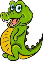 ein Grün glücklich Krokodil, Vektor Farbe Illustration.