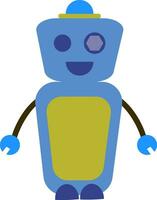 en Lycklig blå robot, vektor Färg illustration.