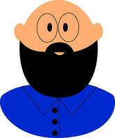 skallig kille med en skägg vektor illustration