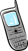 grau Handy, Mobiltelefon Telefon Illustration Vektor auf Weiß Hintergrund