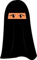 Muslim Frau mit Burka Illustration Vektor auf Weiß Hintergrund