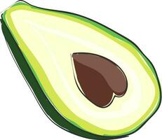 geschnitten Avocado Vektor oder Farbe Illustration