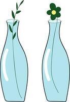 ein Paar von Flaschen mit Pflanzen Vektor oder Farbe Illustration