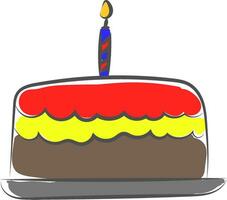 Geburtstag Kuchen Vektor oder Farbe Illustration
