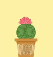 Kaktus mit ein Blume Vektor oder Farbe Illustration