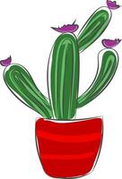 kaktus i en pott vektor eller Färg illustration