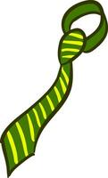 en randig grön och gul slips vektor eller Färg illustration