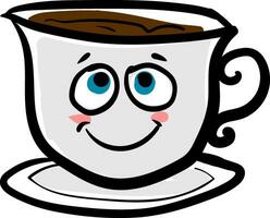 glücklich Kaffee Tasse Vektor oder Farbe Illustration