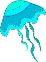 gelé fisk i blå Färg vektor eller Färg illustration