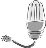 Glödlampa med kabel- vektor eller Färg illustration