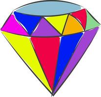 mehrfarbig Diamant Vektor oder Farbe Illustration