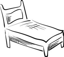 ein Bett skizzieren, Vektor oder Farbe Illustration.