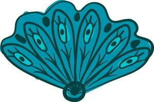 ein Blau Hand Fan, Vektor oder Farbe Illustration.