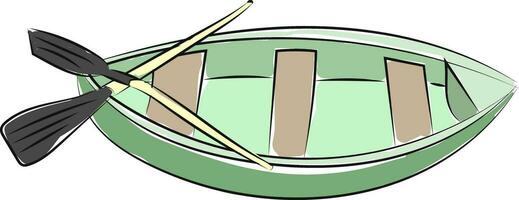 ein Grün Boot, Vektor oder Farbe Illustration.