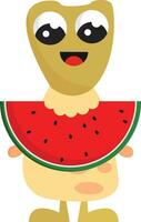 Monster- mit Wassermelone, Vektor oder Farbe Illustration.