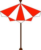 Clip Art von ein reizvoll rot gestreift Solar- Regenschirm, Vektor oder Farbe Illustration.