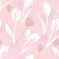 Abstrakta blommor sömlösa mönster tulpaner. Trendiga handdragen texturer. vektor