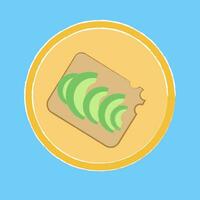 ClipArt av de utsökt avokado rostat bröd över blå bakgrund vektor eller Färg illustration