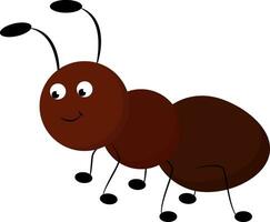 emoji av en leende brun myra vektor eller Färg illustration