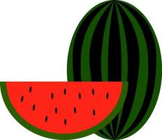 Clip Art von ein groß Wassermelone und ein Scheibe von Wassermelone Vektor oder Farbe Illustration