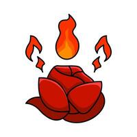 rot Blume mit Feuer Illustration vektor