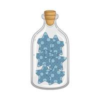stjärna blå i flaska glas illustration vektor