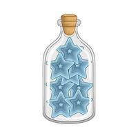 Star Blau im Flasche Glas Illustration vektor