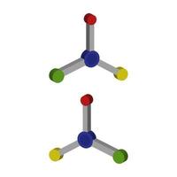 Atom auf weißem Hintergrund dargestellt vektor