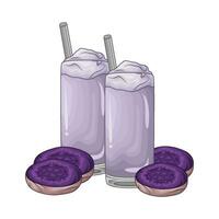 Taro trinken mit Taro lila Süss Kartoffel Illustration vektor