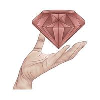 Diamant im Hand Illustration vektor