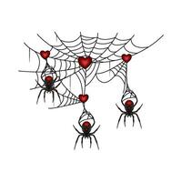 Spinne rot im Spinne Netz Illustration vektor