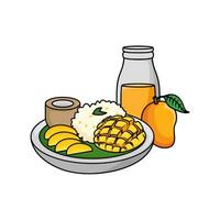 mango frukt, juice mango med mango mat illustration vektor