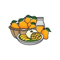 Mango Frucht, Saft Mango mit Mango Essen Illustration vektor