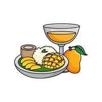 mango frukt, juice mango med mango mat illustration vektor