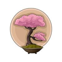 Bonsai Pflanze im Topf Illustration vektor