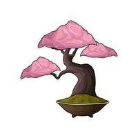 bonsai växt i pott illustration vektor