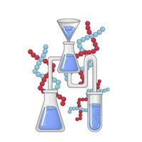 laboratorium trolldryck flaska med molekyl illustration vektor