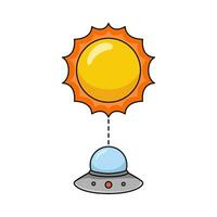 UFO mit Sonne Illustration vektor