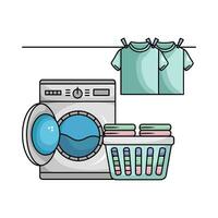 Waschen Maschine mit Wäsche Illustration vektor