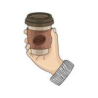 is grädde kaffe i hand illustration vektor