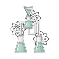 laboratorium trolldryck flaska med atom illustration vektor