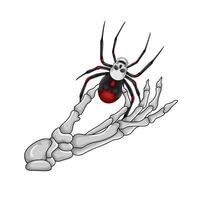 röd Spindel i hand ben illustration vektor