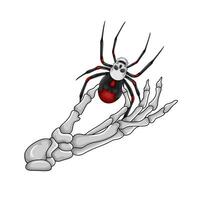 rot Spinne im Hand Knochen Illustration vektor