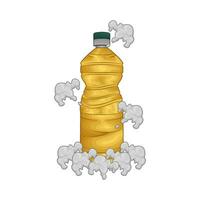 Kochen Öl Flasche mit Rauch Illustration vektor