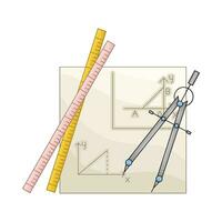 Lineal mit Zeitraum im Papier Geometrie Illustration vektor